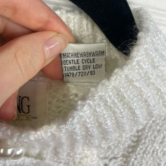Sterling Harris Vintage White Pearl Pullover Knit Sweater Small Women’s EUC - Picture 6 of 11